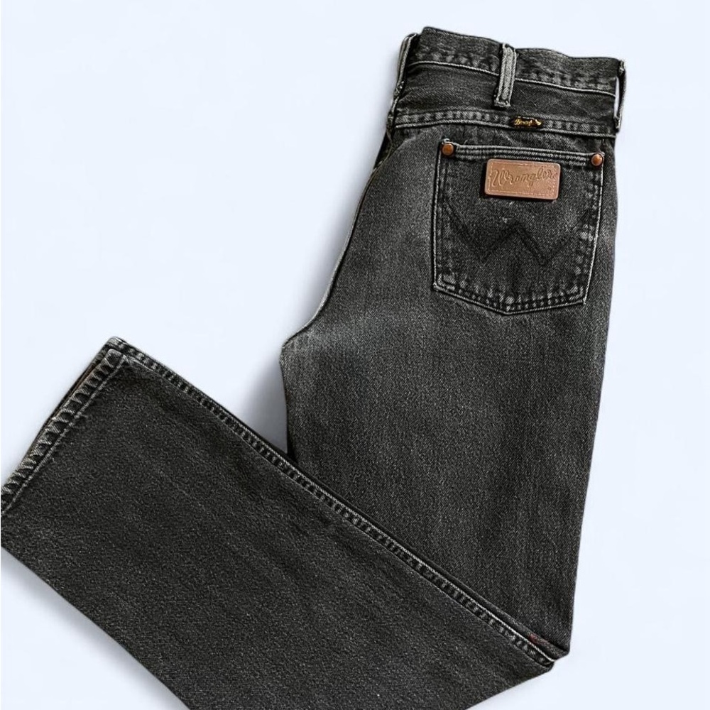 Vintage Wrangler Men's Dark Gray Straight Jeans